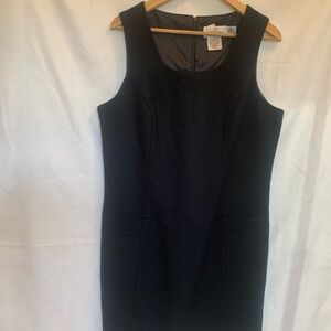 Worthington Pure Wool Classic Shift Black Midi Dress